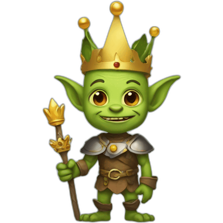 a goblin holding a crown emoji