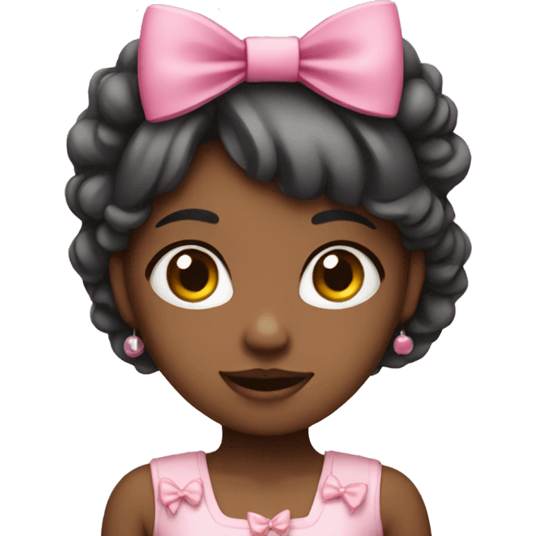 Girl wearing a pink bow emoji