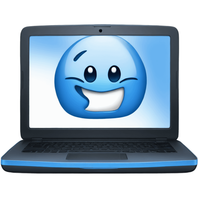 Laptop BLUE Very happy  emoji