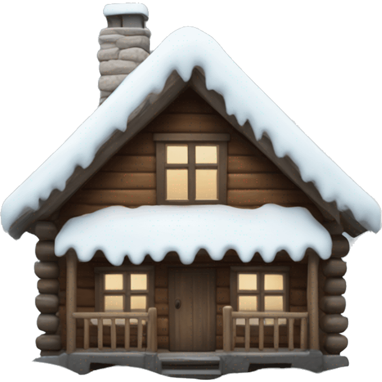 snowy cabin emoji