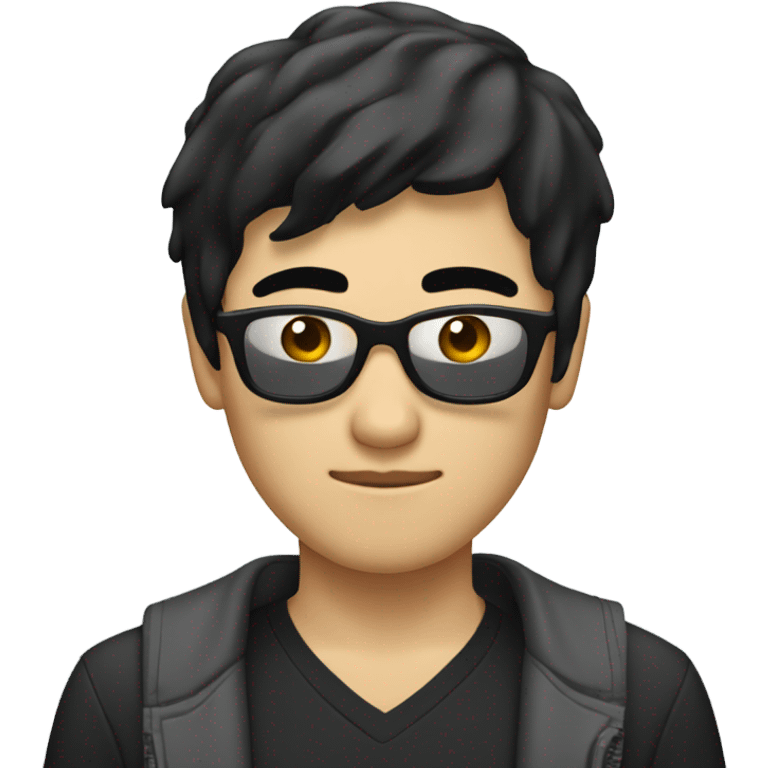 programmer, student, asian, black hair, black eyes, male, sunglasses,  emoji