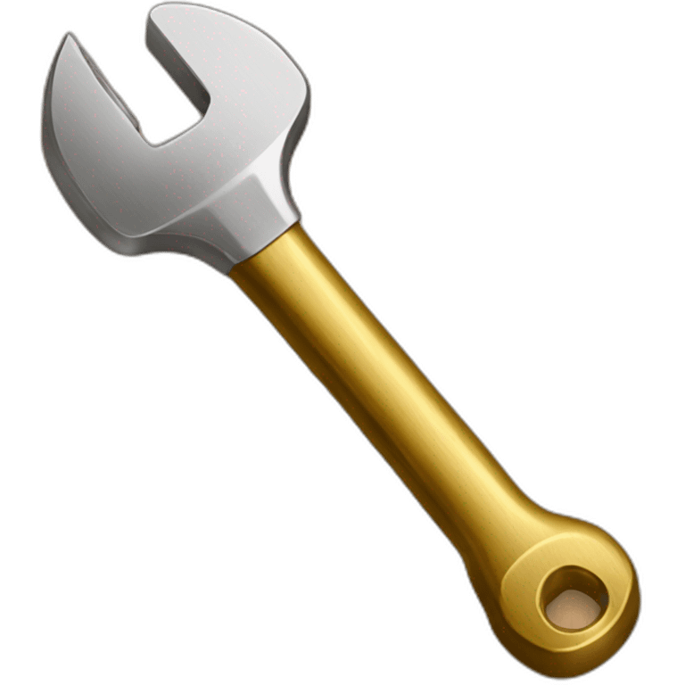 ajustable wrench un wood and gold emoji