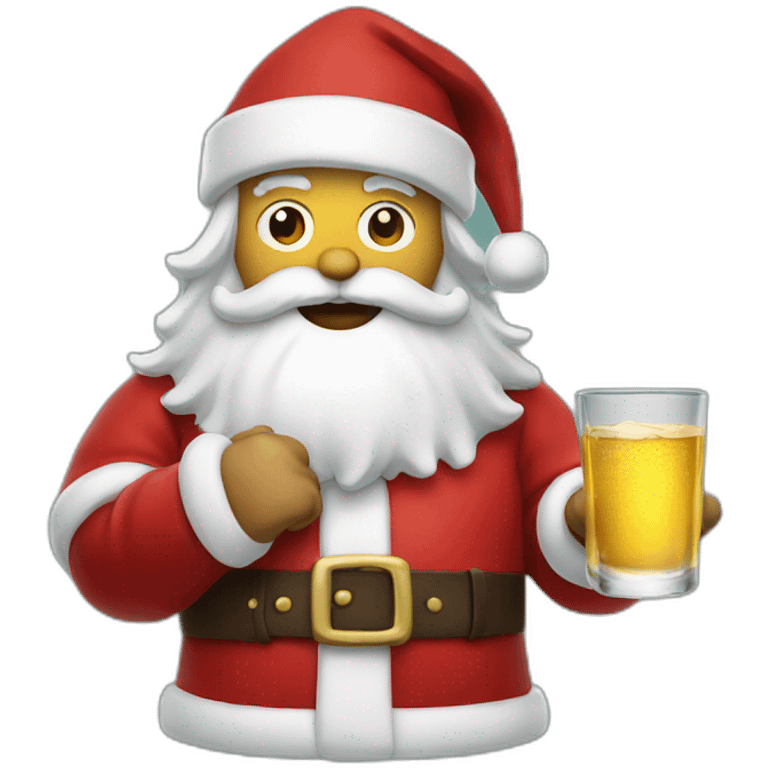 Santa with tequila emoji