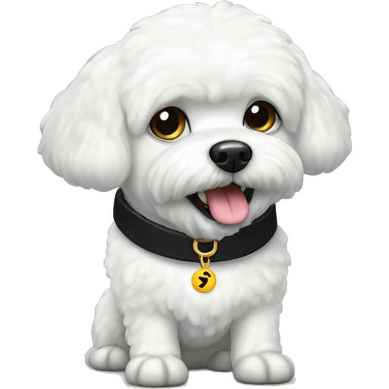 bichon frise with ravens collar emoji