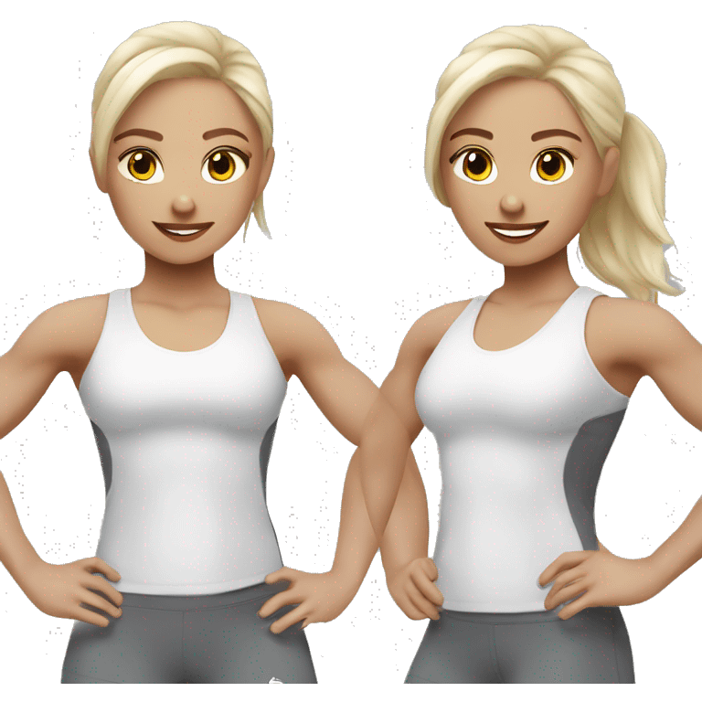 Fitness girl trainer white skin emoji