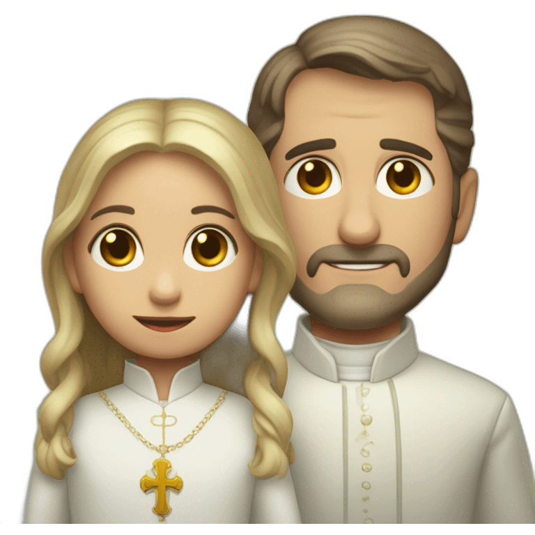 sacerdote de la película exorcista y la niña emoji