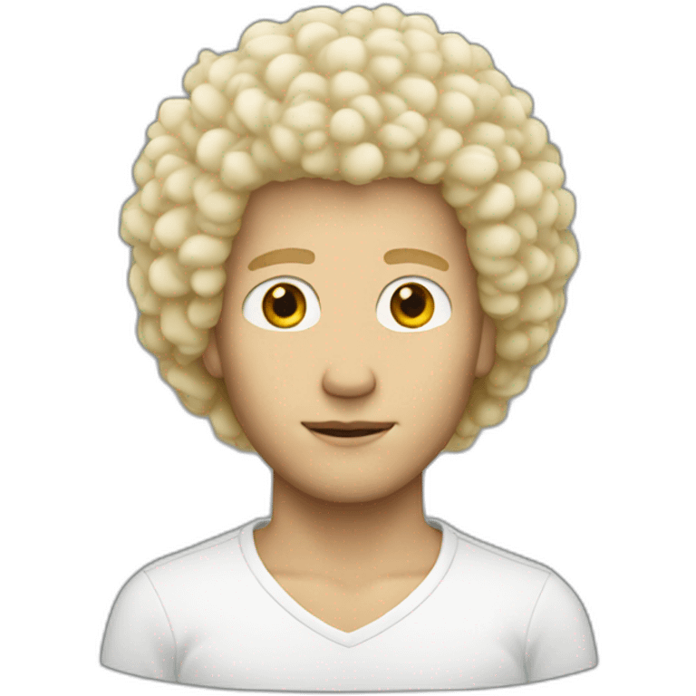 Blonde white man with afro emoji