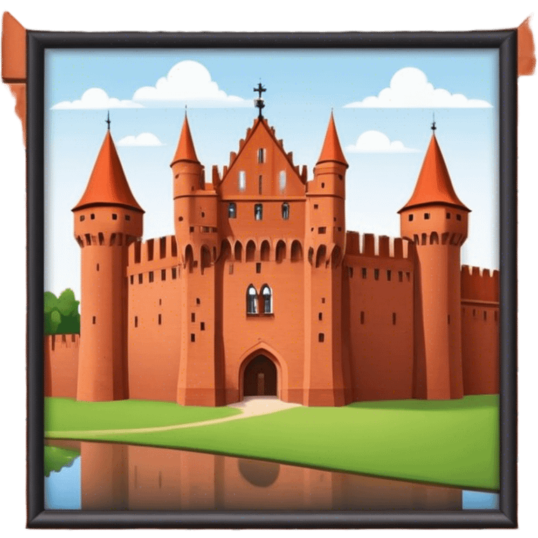 Malbork Castle Landmark Emoji – Featuring the red-brick fortress with its Gothic walls. emoji