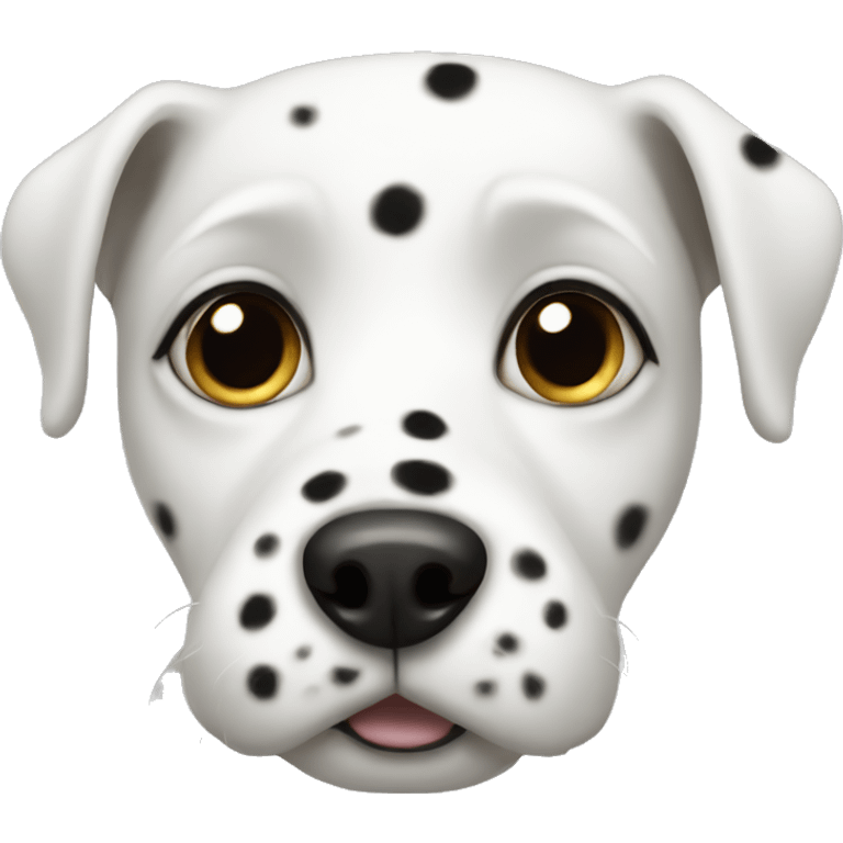 White dog with black spots on face emoji