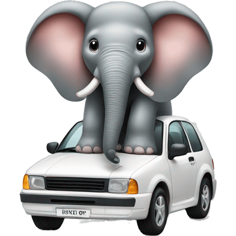 Elefant with car emoji