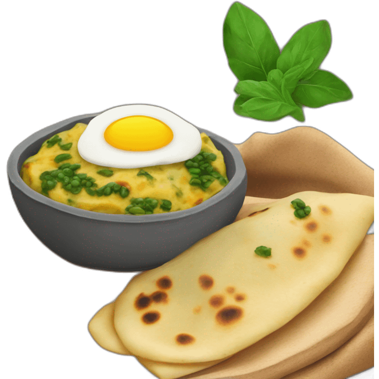 Aloo methi with roti emoji