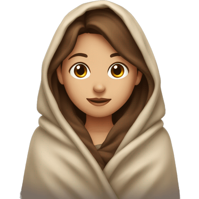 girl with brown hair in a blanket emoji