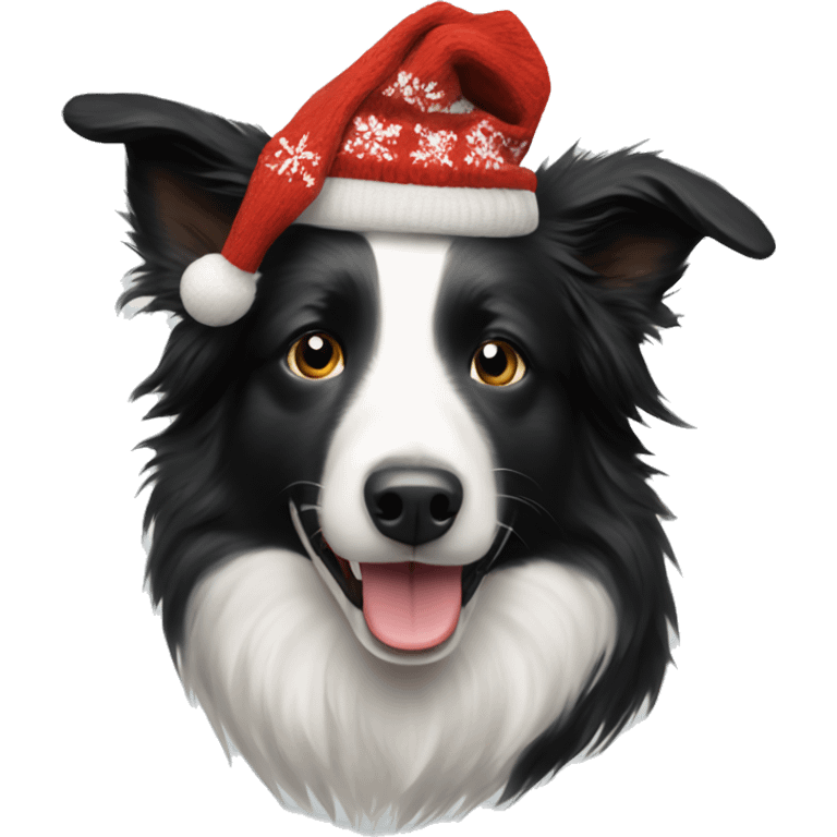 Realistic Border Collie wearing christmas Sweater  emoji