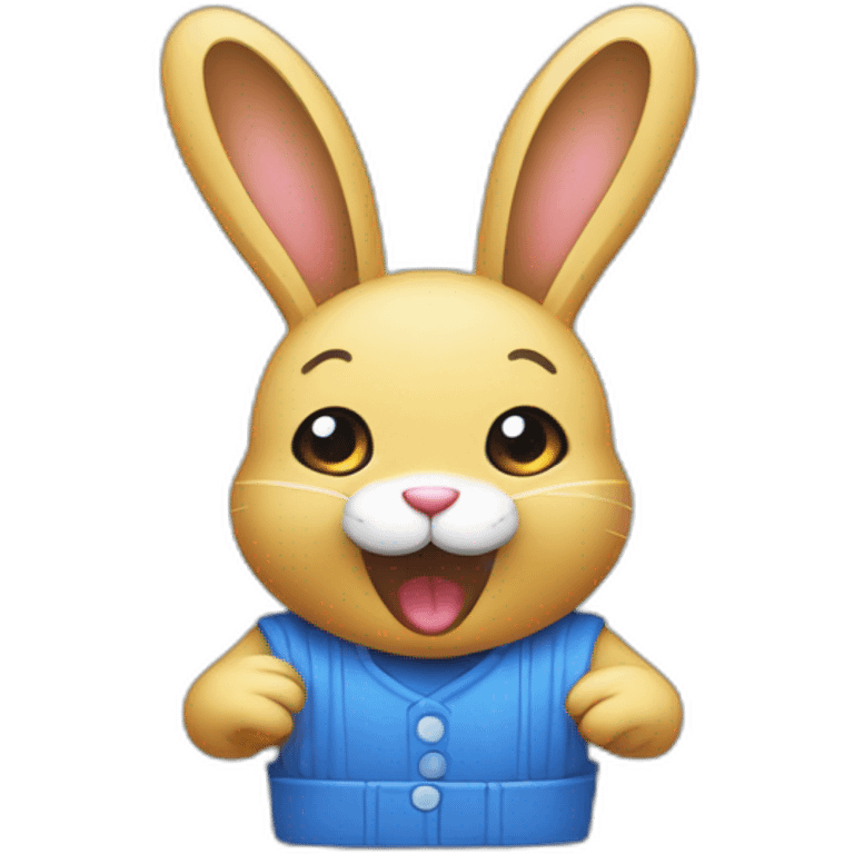 Lapin qui joue aux jeux video emoji