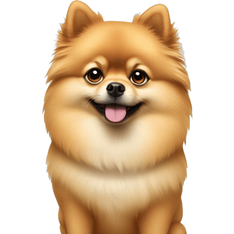 A Pomeranian giving a side eye  emoji