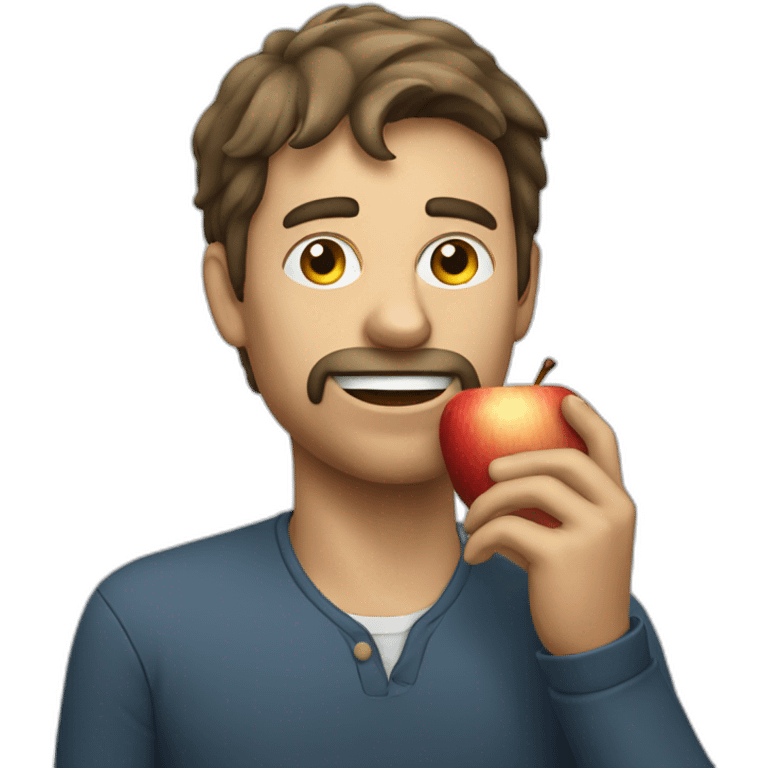  a man eating an apple emoji