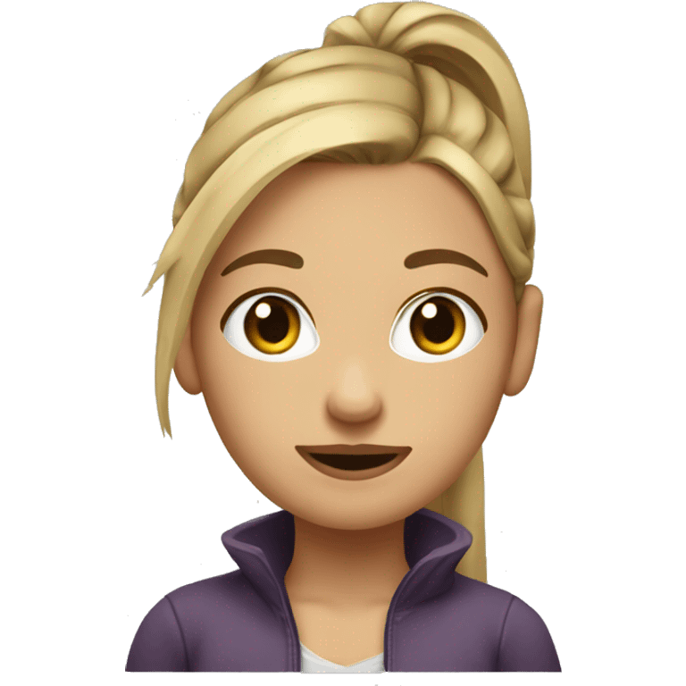 Hazel colored eyed dirty blonde ponytail girl emoji