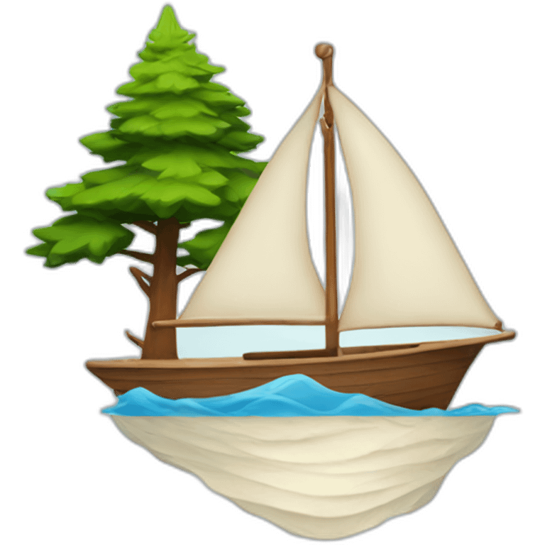 Sailboat and pine tree emoji