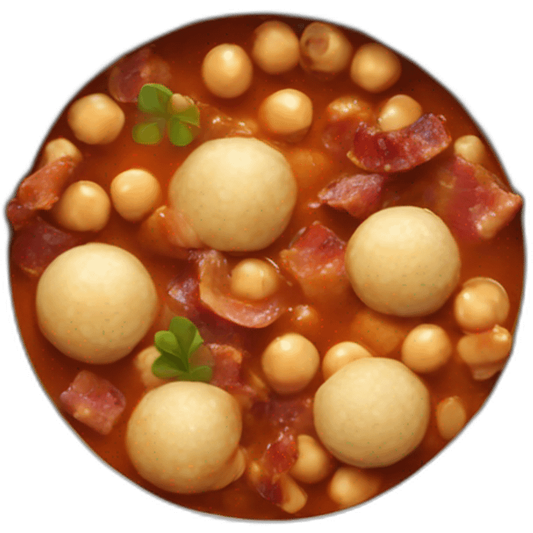 stew with chickpeas, chorizo ​​and bacon emoji