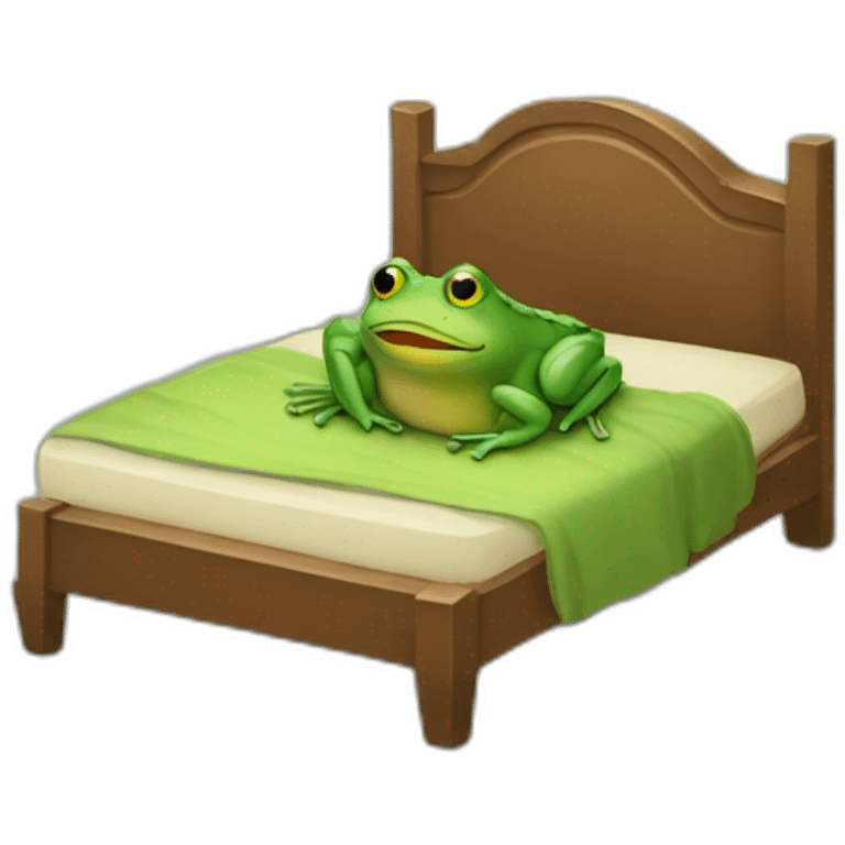 frog sleep in bed emoji