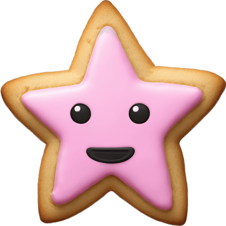 Star shaped cookie with pink icing  emoji