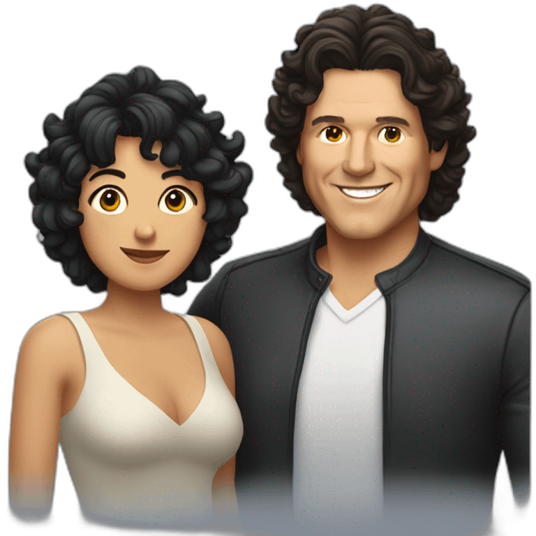 Carlos vives with an adult colombian short black hair emoji