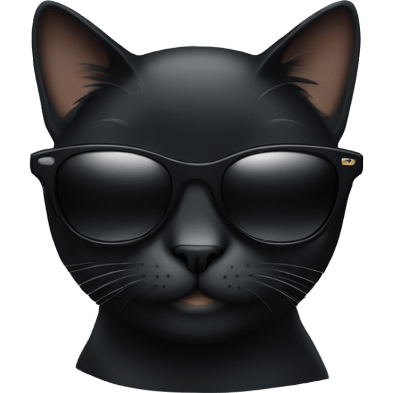 Black cat with sunglasses on emoji