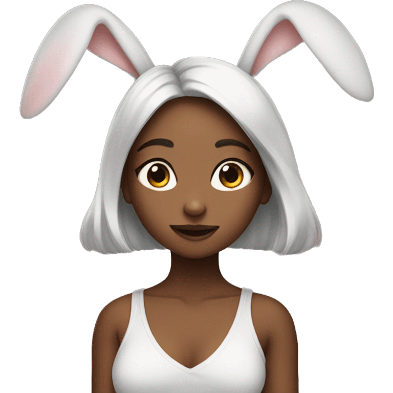 Cute girl with bunny ears emoji