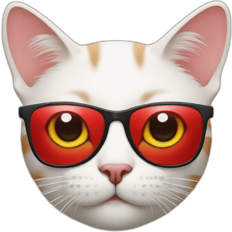 cat with a square red glasses emoji