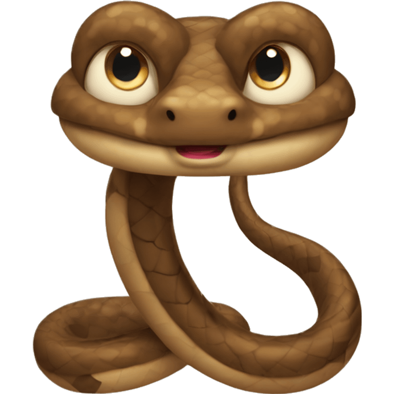 Cartoon snake in brown shades emoji