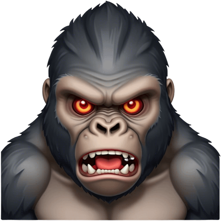 angry looking gorilla glowing red eyes and abs emoji