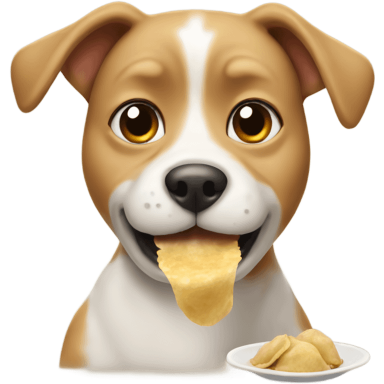 dog eating dumplings emoji