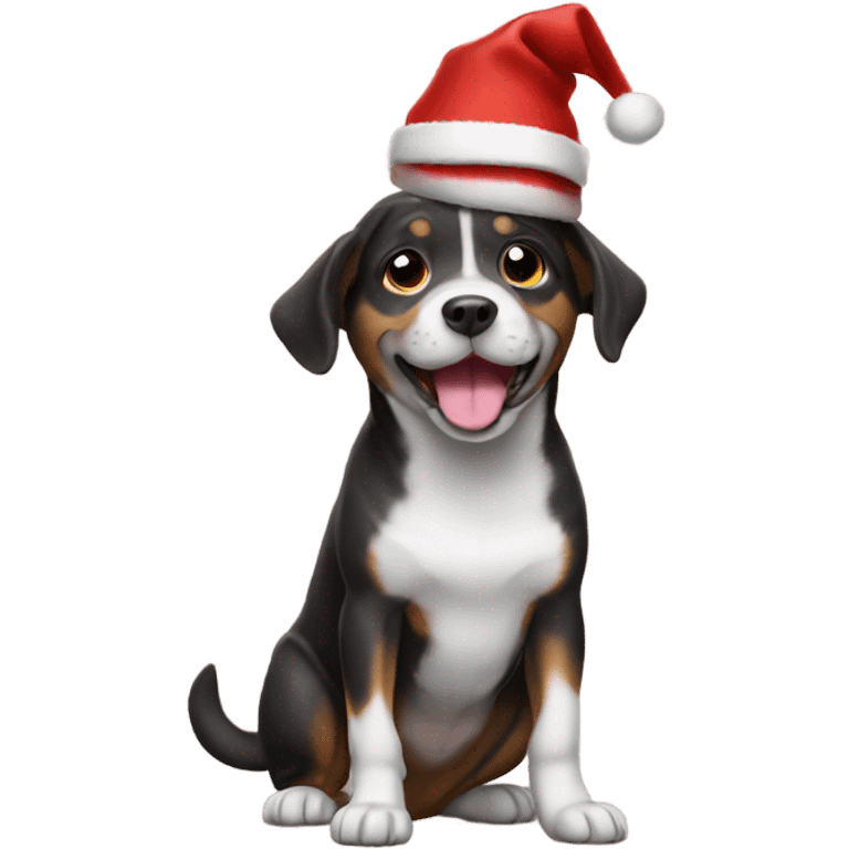 Dog with christmashat emoji