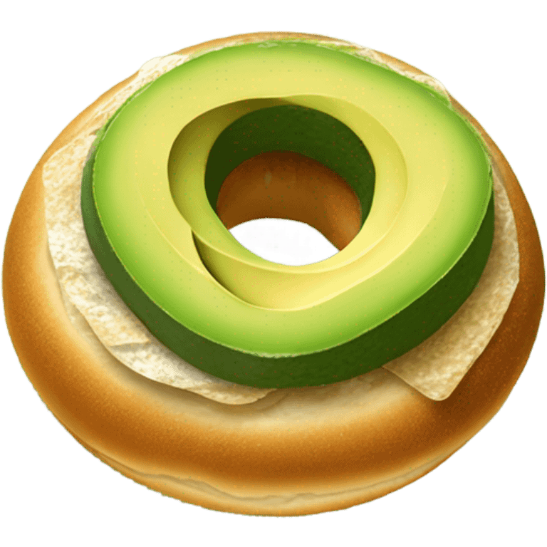 Bagel with avocado realistic emoji