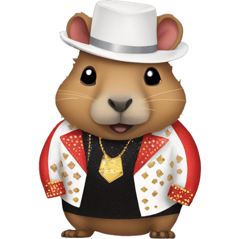 capybara in a las vegas style elvis costume emoji