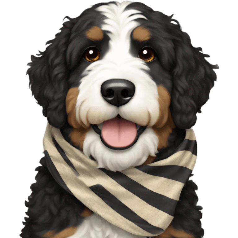 Bernedoodle with purdue scarf emoji