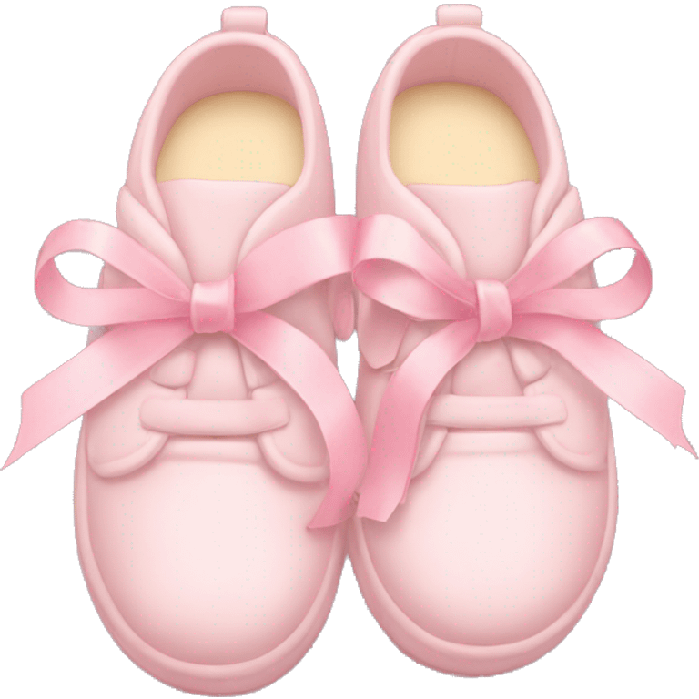 soft pink pastel warm shoes with ribbon decoration  emoji