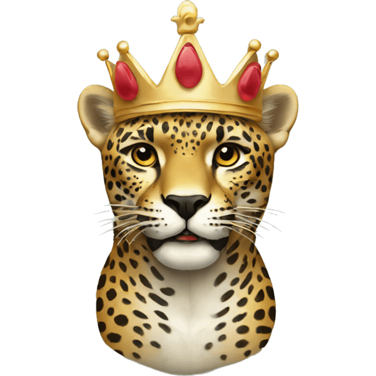 Sassy jaguar with crown emoji