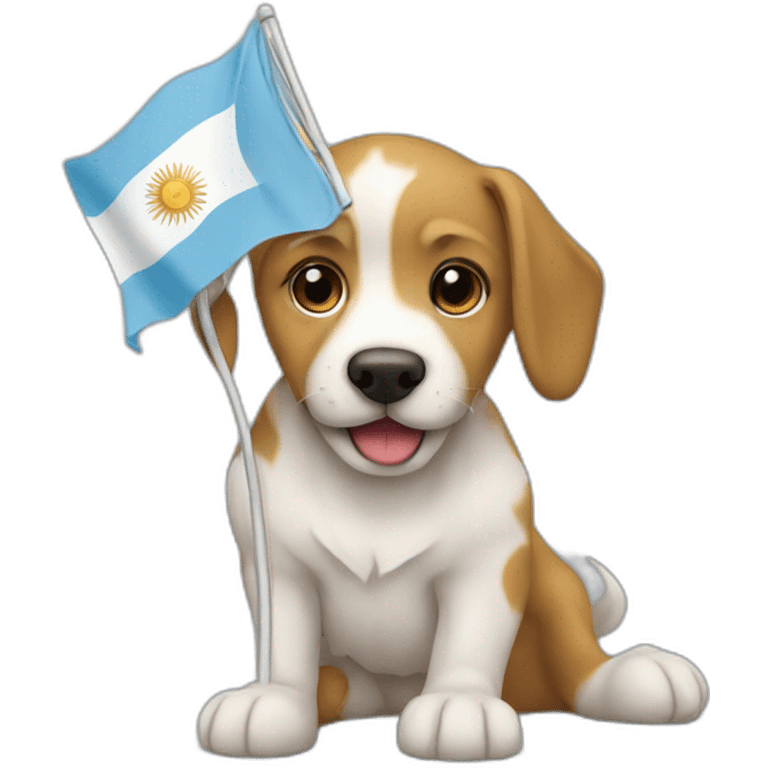 argentina flag with a dog instead the sun emoji