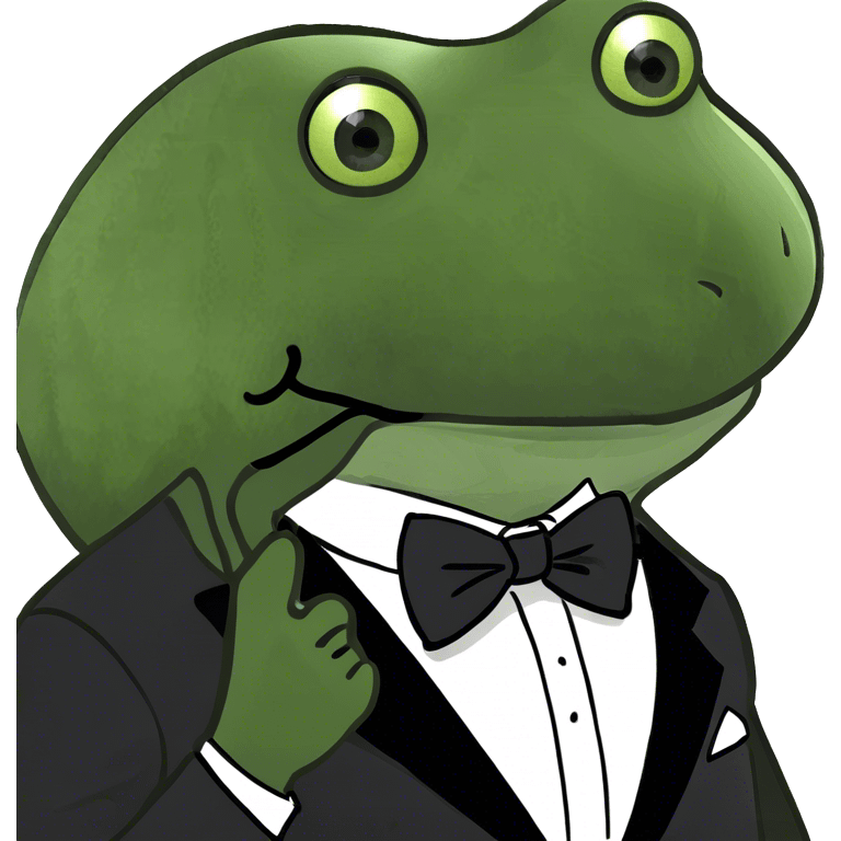 bufo wearing a black tuxedo  emoji