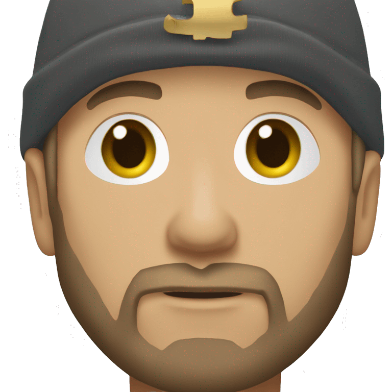 Eminem with a short beard, hoodie and gold chain emoji