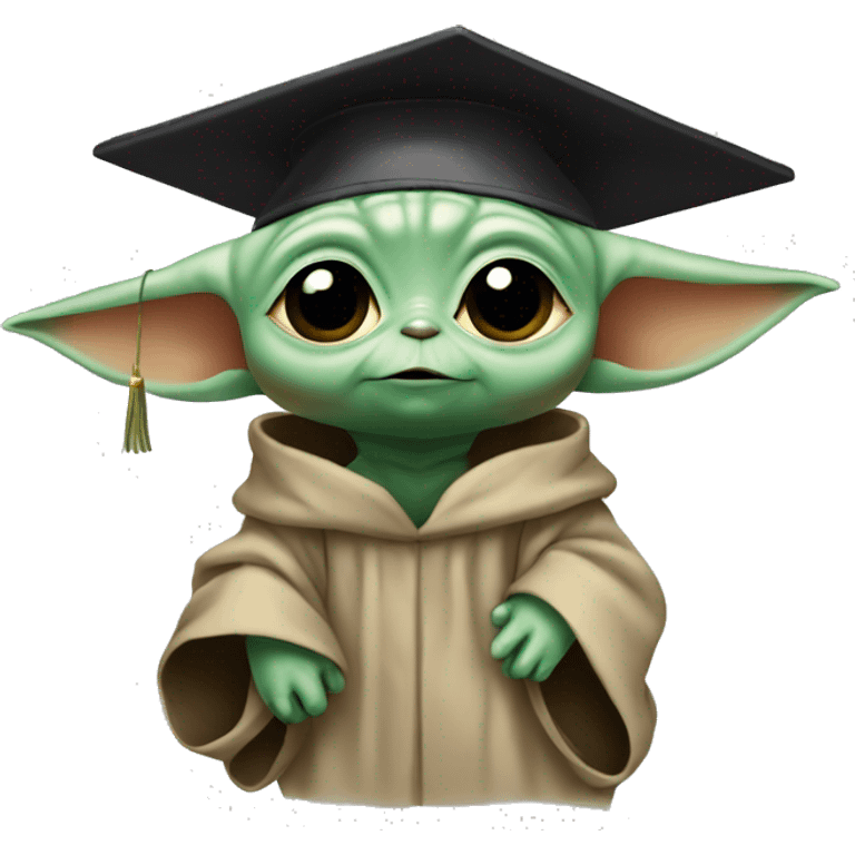 baby yoda wearing graduation cap emoji