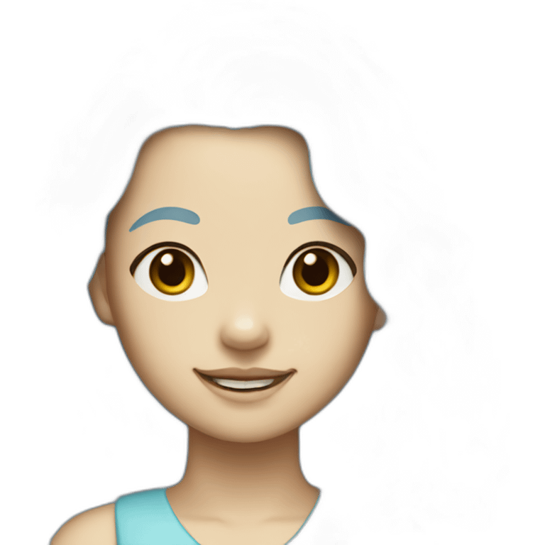 merlion woman light blue hair emoji