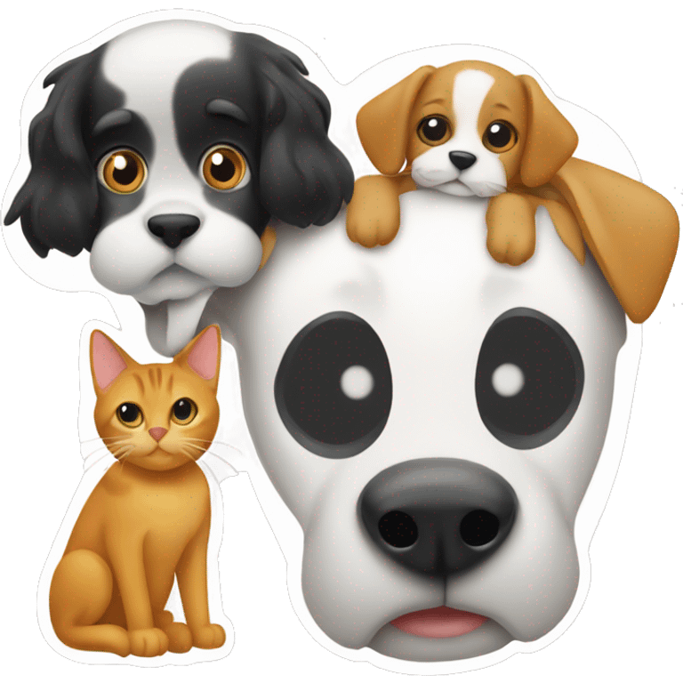 Animal rescue Logo with a cat and dog on it emoji