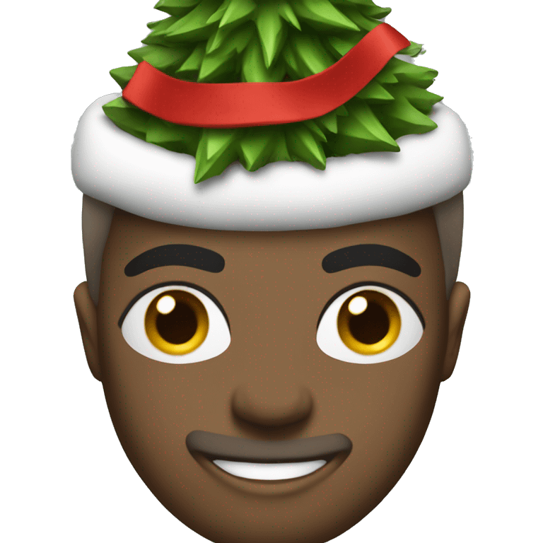 Christmas tree with athletic look emoji