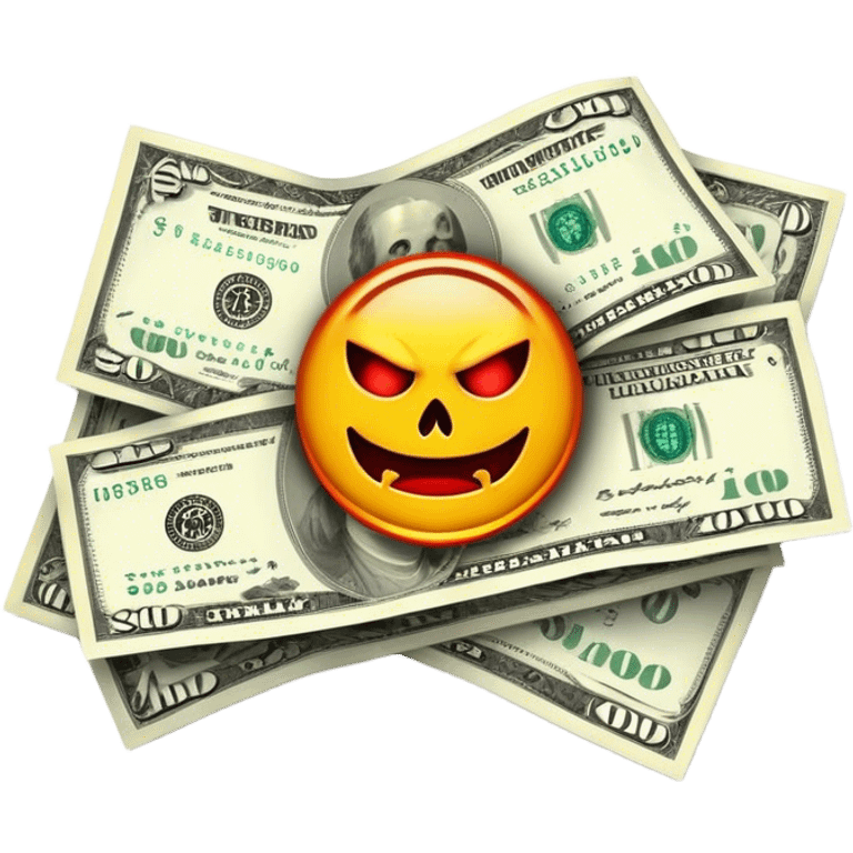 hellbucks, hell dollar bills emoji