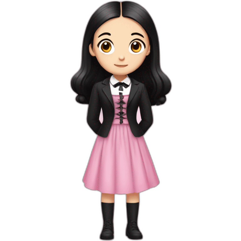 Wednesday adams in pink dress emoji