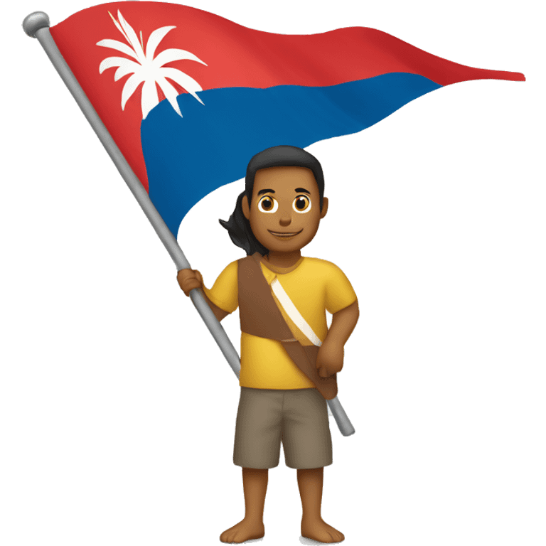 a man holding the flag of New Caledonia   emoji