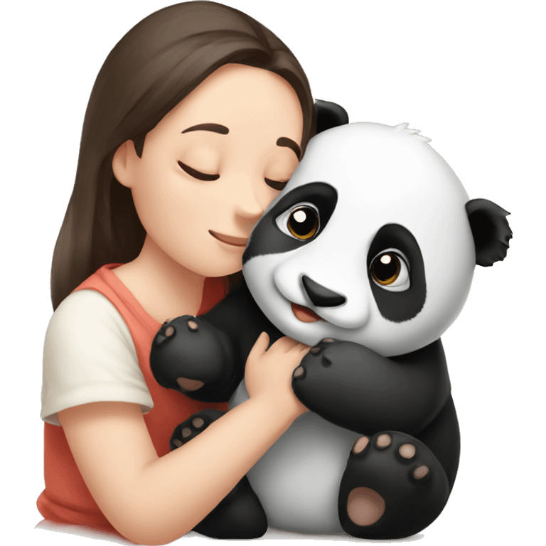 Panda kissing baby panda emoji