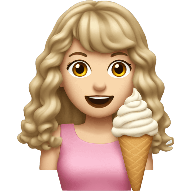 Taylor swift eating an ice cream emoji